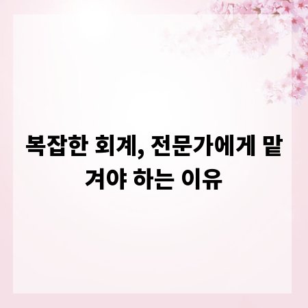 복잡한 회계, 전문가에게 맡겨야 하는 이유