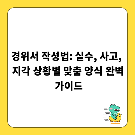 경위서 작성법: 실수, 사고, 지각 상황별 맞춤 양식 완벽 가이드