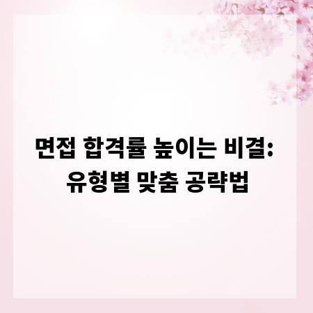 면접 합격률 높이는 비결: 유형별 맞춤 공략법