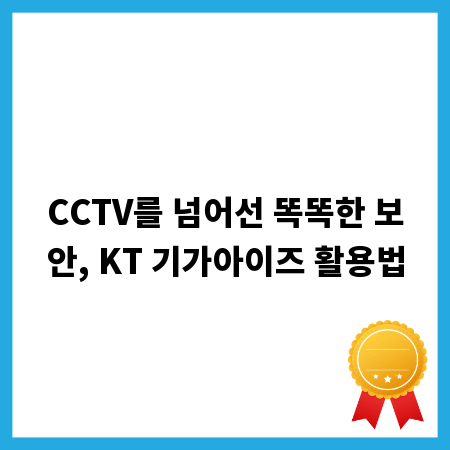 CCTV를 넘어선 똑똑한 보안, KT 기가아이즈 활용법