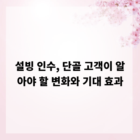 설빙 인수, 단골 고객이 알아야 할 변화와 기대 효과