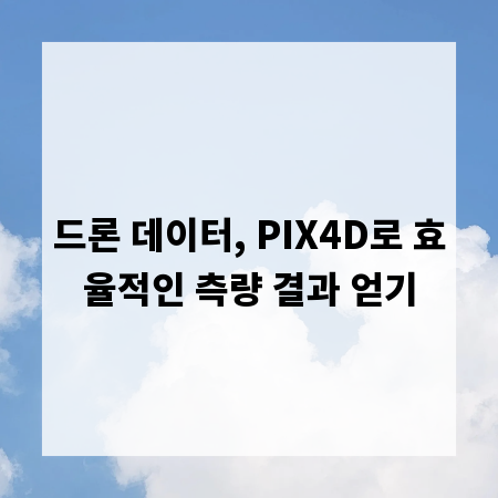 드론 데이터, PIX4D로 효율적인 측량 결과 얻기