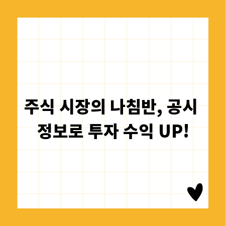 주식 시장의 나침반, 공시 정보로 투자 수익 UP!