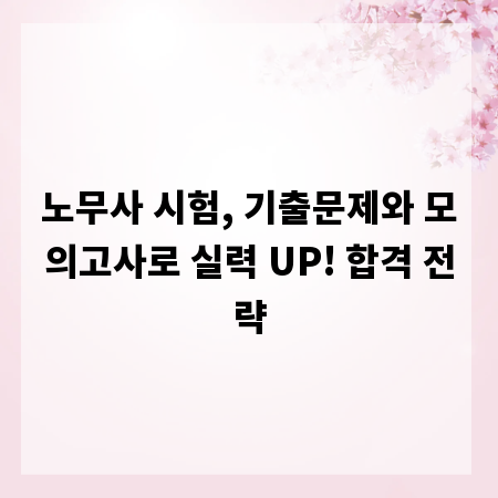 노무사 시험, 기출문제와 모의고사로 실력 UP! 합격 전략