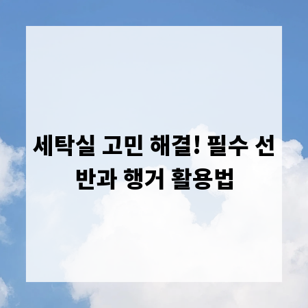 세탁실 고민 해결! 필수 선반과 행거 활용법