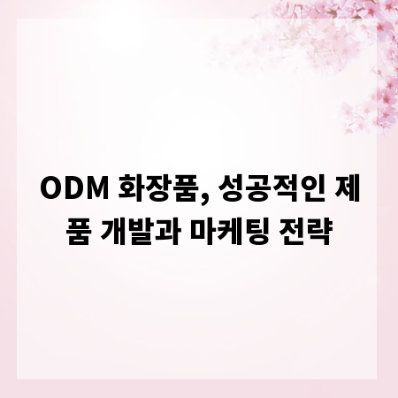 ODM 화장품, 성공적인 제품 개발과 마케팅 전략