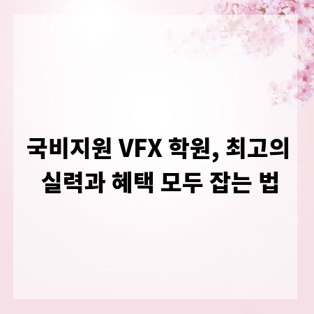 국비지원 VFX 학원, 최고의 실력과 혜택 모두 잡는 법