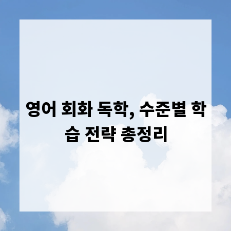 영어 회화 독학, 수준별 학습 전략 총정리