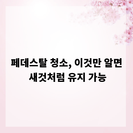 페데스탈 청소, 이것만 알면 새것처럼 유지 가능