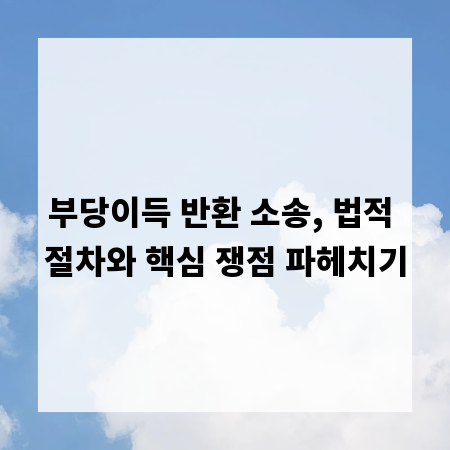 부당이득 반환 소송, 법적 절차와 핵심 쟁점 파헤치기
