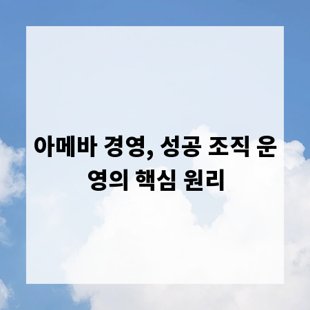아메바 경영, 성공 조직 운영의 핵심 원리