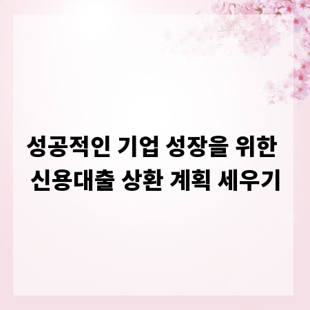 성공적인 기업 성장을 위한 신용대출 상환 계획 세우기