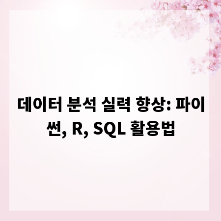 데이터 분석 실력 향상: 파이썬, R, SQL 활용법