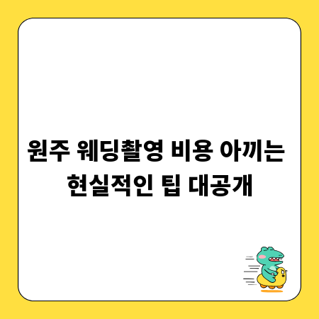 원주 웨딩촬영 비용 아끼는 현실적인 팁 대공개