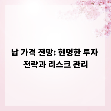 납 가격 전망: 현명한 투자 전략과 리스크 관리