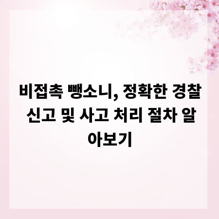 비접촉 뺑소니, 정확한 경찰 신고 및 사고 처리 절차 알아보기