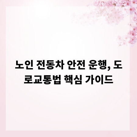 노인 전동차 안전 운행, 도로교통법 핵심 가이드