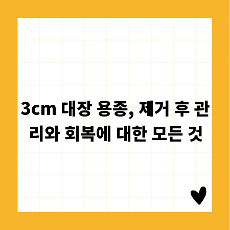 3cm 대장 용종, 제거 후 관리와 회복에 대한 모든 것