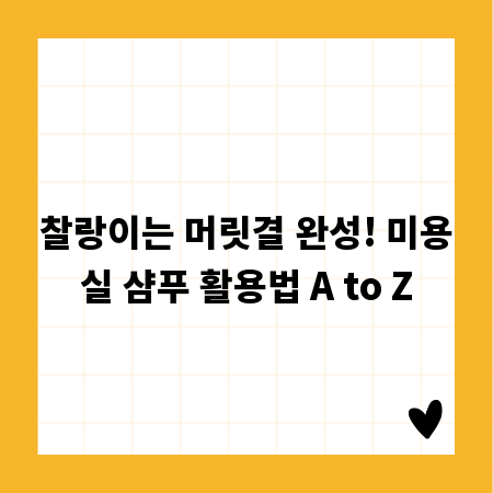 찰랑이는 머릿결 완성! 미용실 샴푸 활용법 A to Z