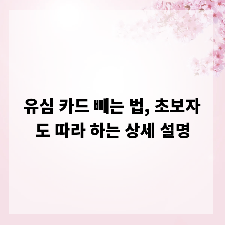 유심 카드 빼는 법, 초보자도 따라 하는 상세 설명