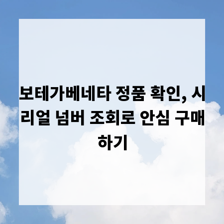 보테가베네타 정품 확인, 시리얼 넘버 조회로 안심 구매하기