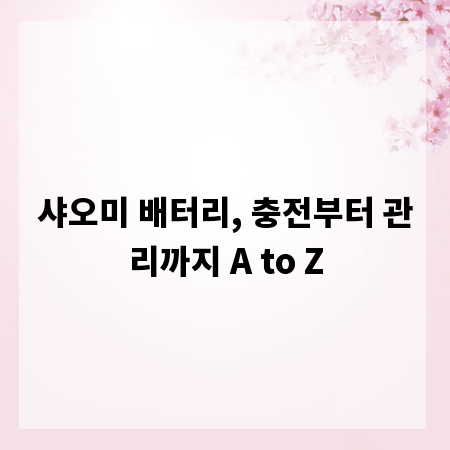 샤오미 배터리, 충전부터 관리까지 A to Z