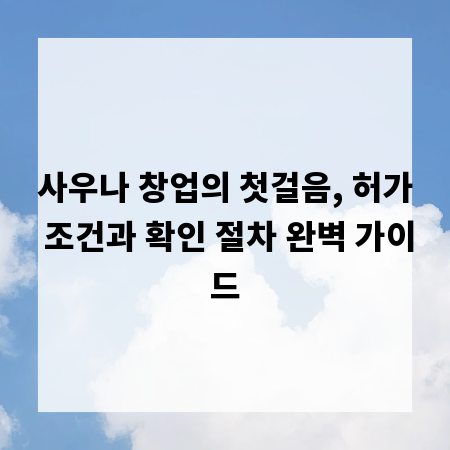 사우나 창업의 첫걸음, 허가 조건과 확인 절차 완벽 가이드