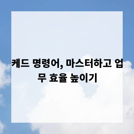 케드 명령어, 마스터하고 업무 효율 높이기