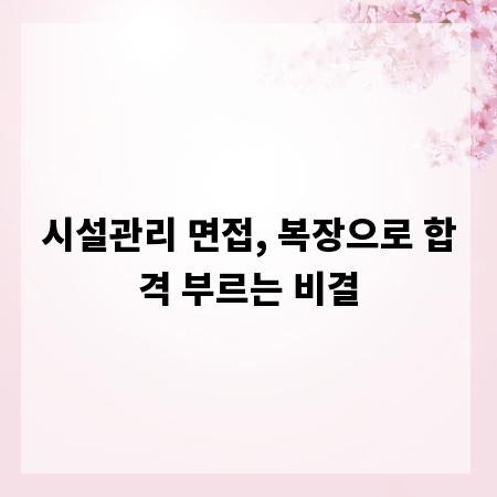시설관리 면접, 복장으로 합격 부르는 비결