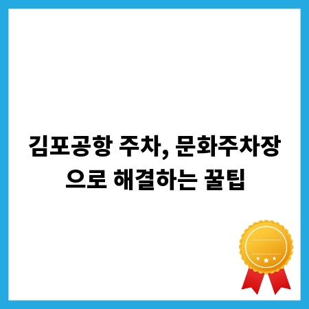 김포공항 주차, 문화주차장으로 해결하는 꿀팁