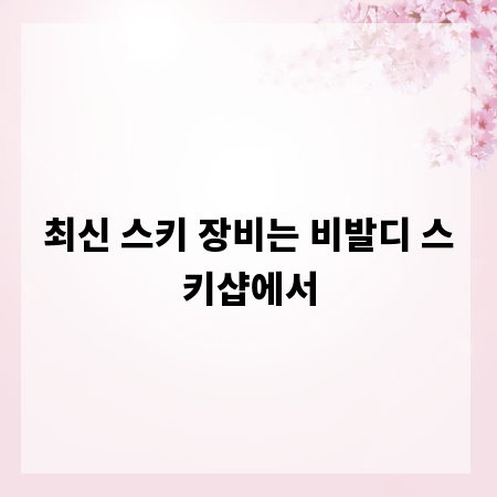 최신 스키 장비는 비발디 스키샵에서