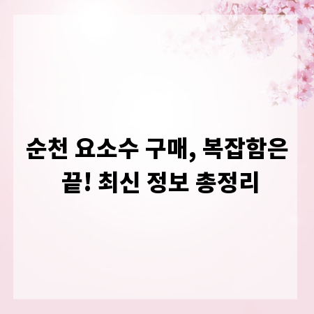 순천 요소수 구매, 복잡함은 끝! 최신 정보 총정리
