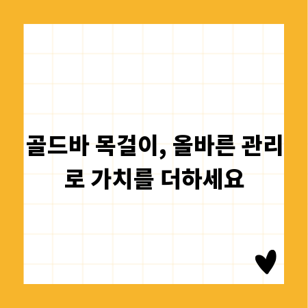 골드바 목걸이, 올바른 관리로 가치를 더하세요
