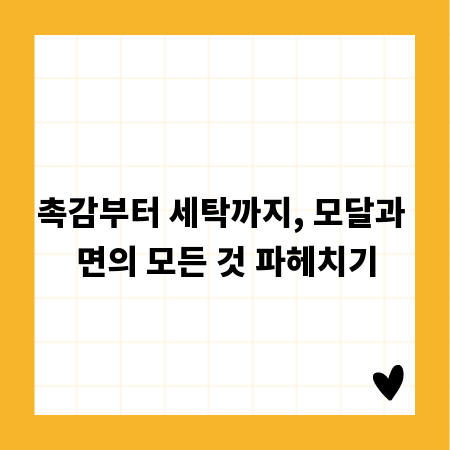촉감부터 세탁까지, 모달과 면의 모든 것 파헤치기