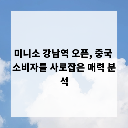 미니소 강남역 오픈, 중국 소비자를 사로잡은 매력 분석