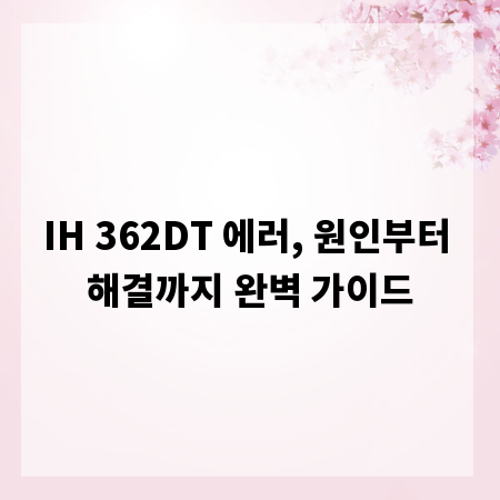 IH 362DT 에러, 원인부터 해결까지 완벽 가이드