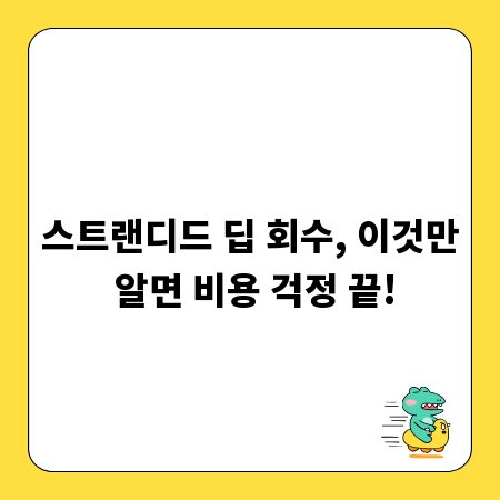 스트랜디드 딥 회수, 이것만 알면 비용 걱정 끝!