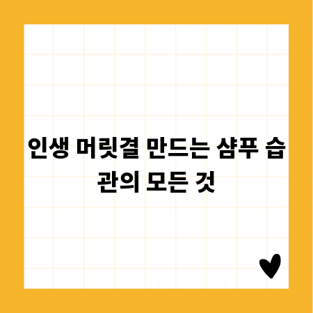 인생 머릿결 만드는 샴푸 습관의 모든 것