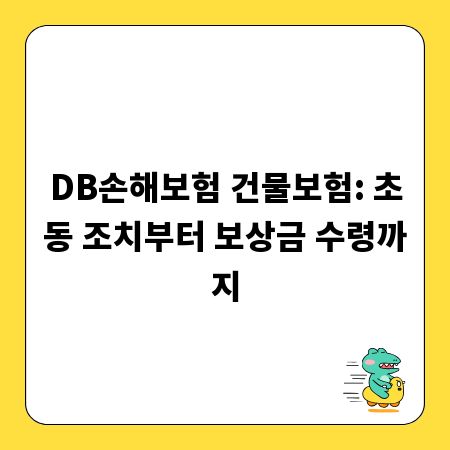 DB손해보험 건물보험: 초동 조치부터 보상금 수령까지