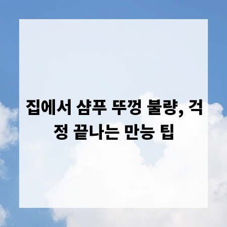 집에서 샴푸 뚜껑 불량, 걱정 끝나는 만능 팁