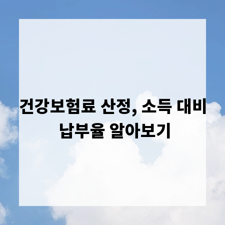 건강보험료 산정, 소득 대비 납부율 알아보기