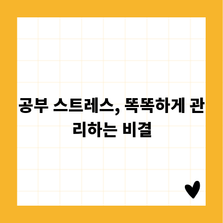 공부 스트레스, 똑똑하게 관리하는 비결