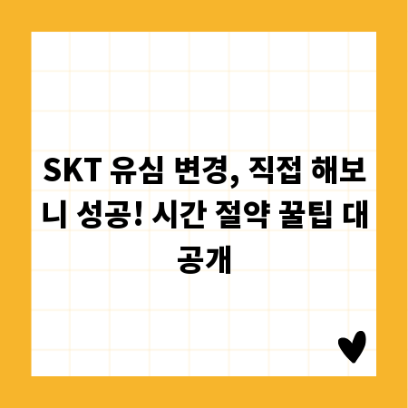 SKT 유심 변경, 직접 해보니 성공! 시간 절약 꿀팁 대공개