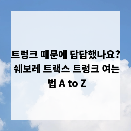 트렁크 때문에 답답했나요? 쉐보레 트랙스 트렁크 여는 법 A to Z