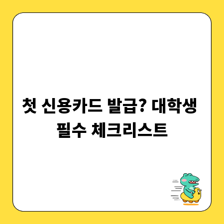 첫 신용카드 발급? 대학생 필수 체크리스트