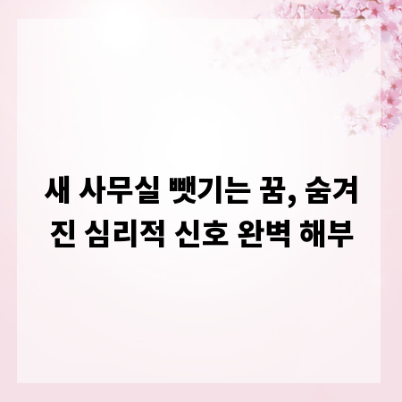 새 사무실 뺏기는 꿈, 숨겨진 심리적 신호 완벽 해부