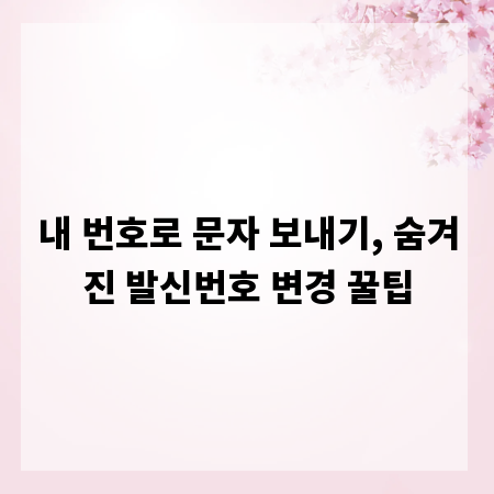 내 번호로 문자 보내기, 숨겨진 발신번호 변경 꿀팁