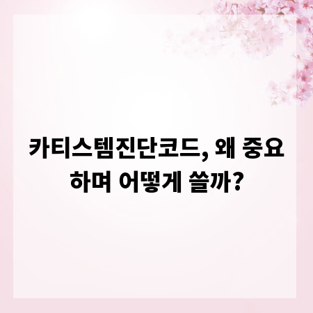 카티스템진단코드, 왜 중요하며 어떻게 쓸까?