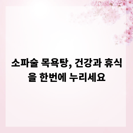 소파술 목욕탕, 건강과 휴식을 한번에 누리세요