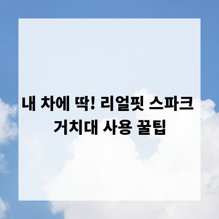 내 차에 딱! 리얼핏 스파크 거치대 사용 꿀팁